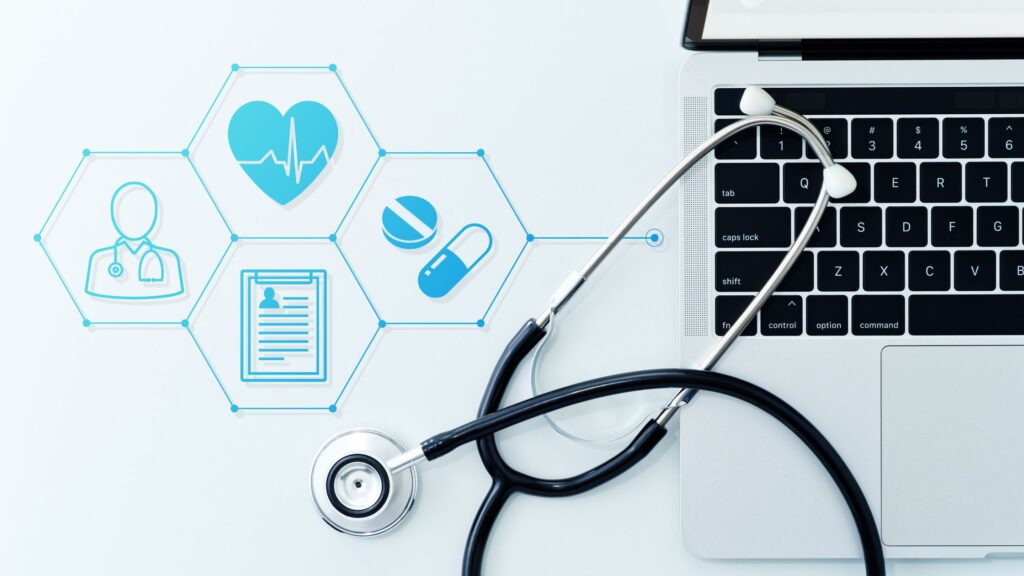 Stethoscope and Laptop