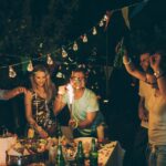 Friends Having Backyard Party